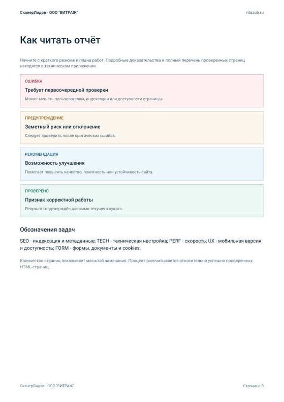 Страница 3 примера аудита