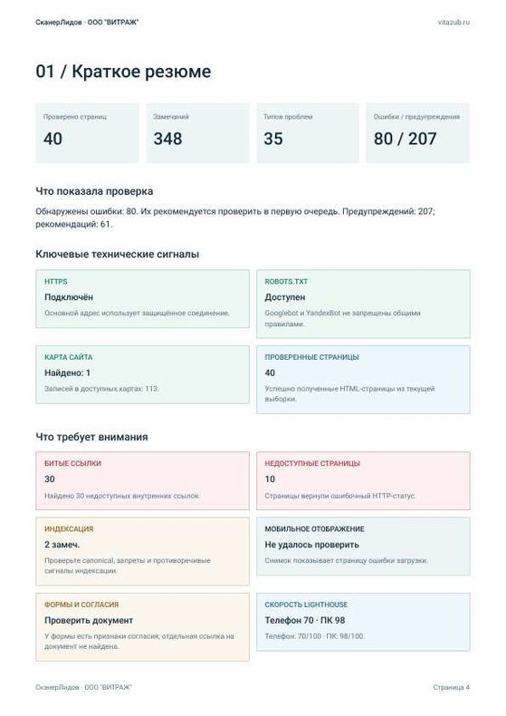Страница 4 примера аудита